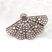 Element filigranowy wachlarz k.miedziany 40x27mm