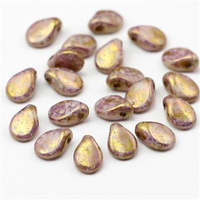 Pip Beads 5x7mm Alabaster Lila Gold Lustered [10szt]