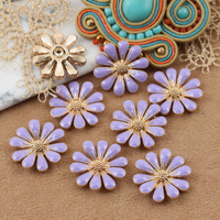 Element ozdobny kwiatek emaliowany liliowy 18mm