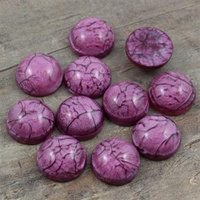 Kaboszon z żywicy moneta crackle fioletowa 16mm