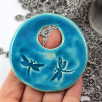 Zawieszka ceramiczna donut turkusowy 75mm