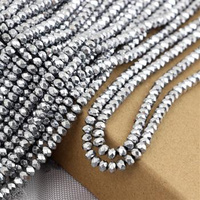 Hematyt oponka fasetowana srebrna 4x3mm [sznur 40cm]