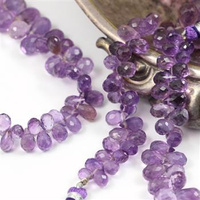 Ametyst kropla briolette fasetowana 10x6mm [6szt]