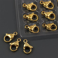 Zapięcie karabińczyk stal szlachetna pozłacana 9mm