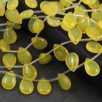 Agat łezka gładka żółta 18x13mm