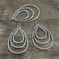 Baza kolczyka karbowane łezki srebrne 35x22mm [1szt]