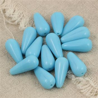 Drop Beads Opaque Tourquoise Blue 20x9mm