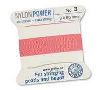 Griffin Nici nylonowe z igłą dark pink 0,50mm [2m]