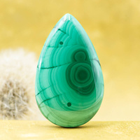 Kaboszon malachit łezka 41x25mm