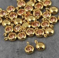 Stal szlachetna zawieszka w oprawie ZŁ light peach 6mm