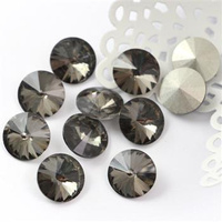 Kaboszon szklany moneta stożkowa faset black diamond 12mm