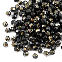 Fire Polish 4mm Jet Valentinite [20szt]