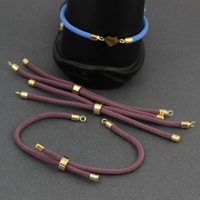 Zapięcie regulowane / przesuwane sznurkowe fioletowe do bransoletki 11cm ZŁ