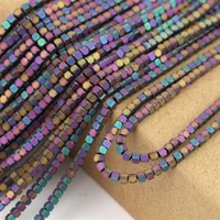 Hematyt kostka fasetowana multikolor MAT 2mm [sznur 40cm]