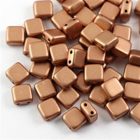 Square 6x6mm Alabaster Vintage Copper [10szt]