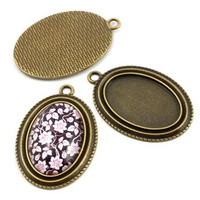 Baza do kaboszonu mosięzna owal 30x20mm [1szt]