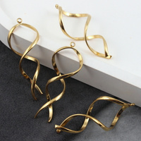 Zawieszka stal szlachetna twist złota 45x19mm