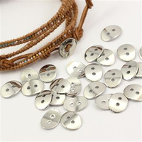 Guzik metalowy owalny srebrny 14x11mm