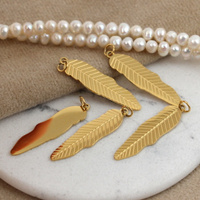 Zawieszka pióro stal szlachetna pozłacana 27x7mm