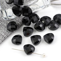 Kryształek szklany łezka fasetowana czarna 13x12mm [4szt]