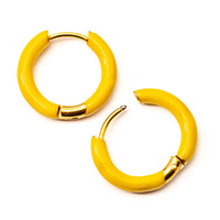 Bigle emaliowane kółka stal szlachetna pozłacana żółte 18mm [para]