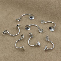 Bigle do kolczyków dwustronnych metalowe srebrne [1 para]