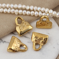 Zawieszka torebka stal szlachetna pozłacana 16x15mm