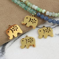 Zawieszka słonik stal szlachetna pozłacana 15x14mm