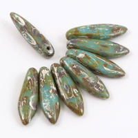 Dagger Turquoise Blue Picasso 5x16mm [10szt]