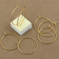 Baza kolczyka stal szlachetna bigle koła złote 35mm [para]