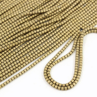 Hematyt zloty MAT oponka wałek 3x3mm [sznur 40cm]