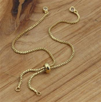 Zapięcie metalowe regulowane / przesuwane na łańcuszku złote 12cm