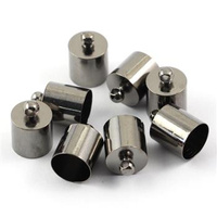 Tulejka do wklejania metalowa prosta czarna 9,5mm [4szt]