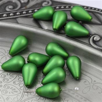 Koralik szklany velvet kropla zielona 18x11mm