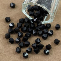 Preciosa Bicone Bead Rondelle JET 6mm [12szt]