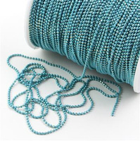 Łańcuszek metalowy kulkowy 1,5mm turkusowy [1 metr]