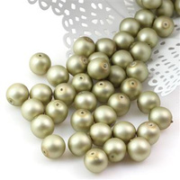 Koralik szklany velvet kula jasna oliwka 10mm [4szt]