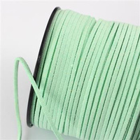 Rzemień zamszowy płaski jasny zielony 3x1mm [1metr]