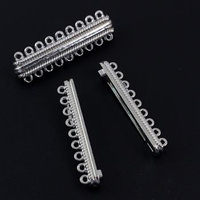 Zapięcie metalowe magnetyczne srebrne na 9 sznurów 45mm