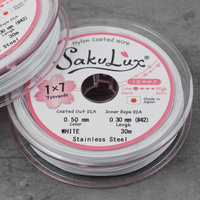 Japońska linka stalowa jubilerska SakuLux 7-splotowa White 0,50mm [szpula 30m]