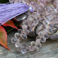 Ametyst różowy kropla fasetowana 7x5mm