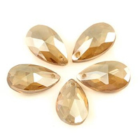 Kryształek szklany łezka fasetowana szampańska luster 22x13mm