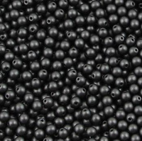 Round Beads Powdery - Jet 6mm [20szt]