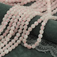 Kwarc różowy kula fasetowana 6mm [sznur 39cm]