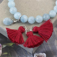 Chwost z włókna syntetycznego malinowy z ogniwem 20x6mm