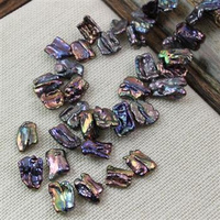 Perła słodkowodna biwa tęczowa płatek 14x12mm