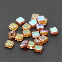 Square 6x6mm Crystal Orange Rainbow [10szt]