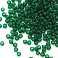 Toho Round 8/0 Transparent-Frosted Green Emerald [10g]