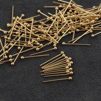 Szpilka z kulką stal szlachetna pozłacana 16mm [20szt]