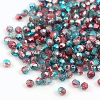 Fire Polish 4mm Crystal Pink Blue Apollo [20szt]